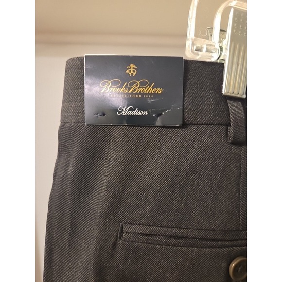 Brooks Brothers Madison Men's 44W 30L Wool blend Pleated Dress Pants gray - Picture 6 of 7